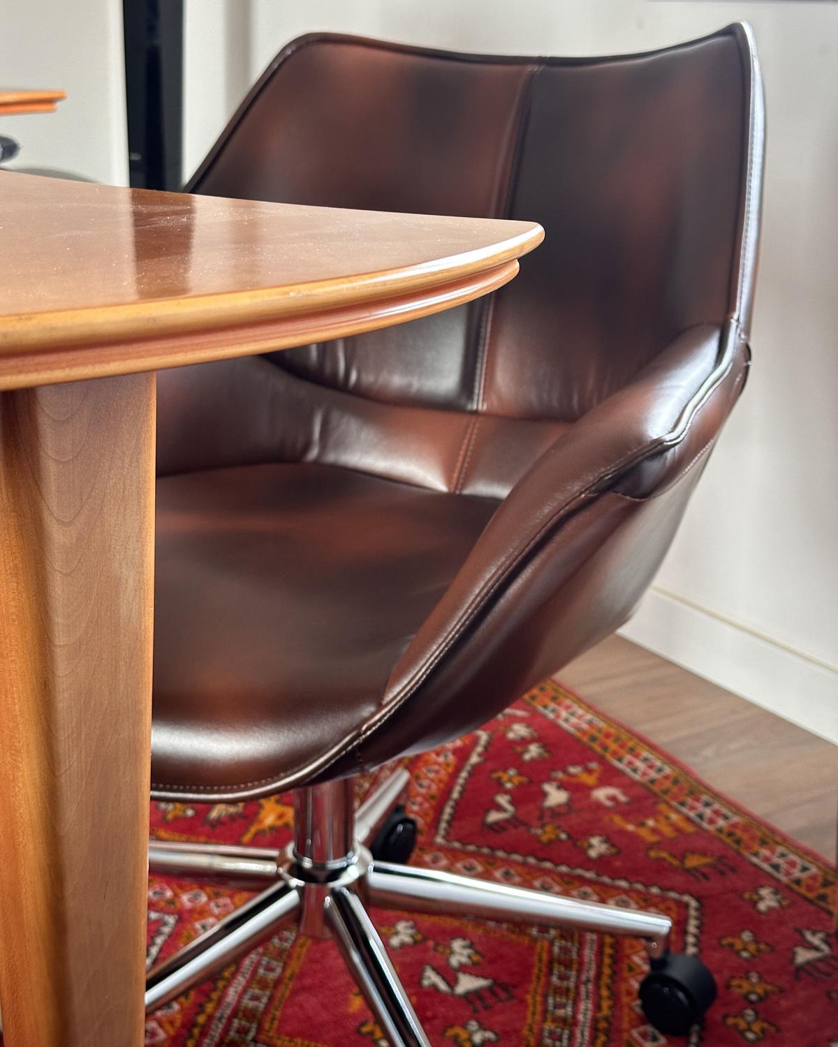 BÜROSTUHL Kunstleder Braun Newdale - Braun, Textil/Metall (62/79/62cm) - Beliani