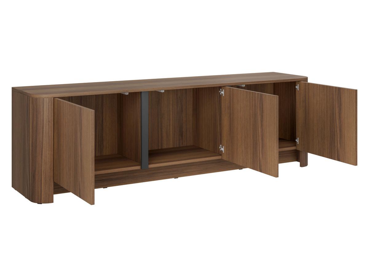 TV-LOWBOARD Bari 168 - Nussbaumfarben/Schwarz, Holzwerkstoff/Kunststoff (168/52/39cm) - MIRJAN24
