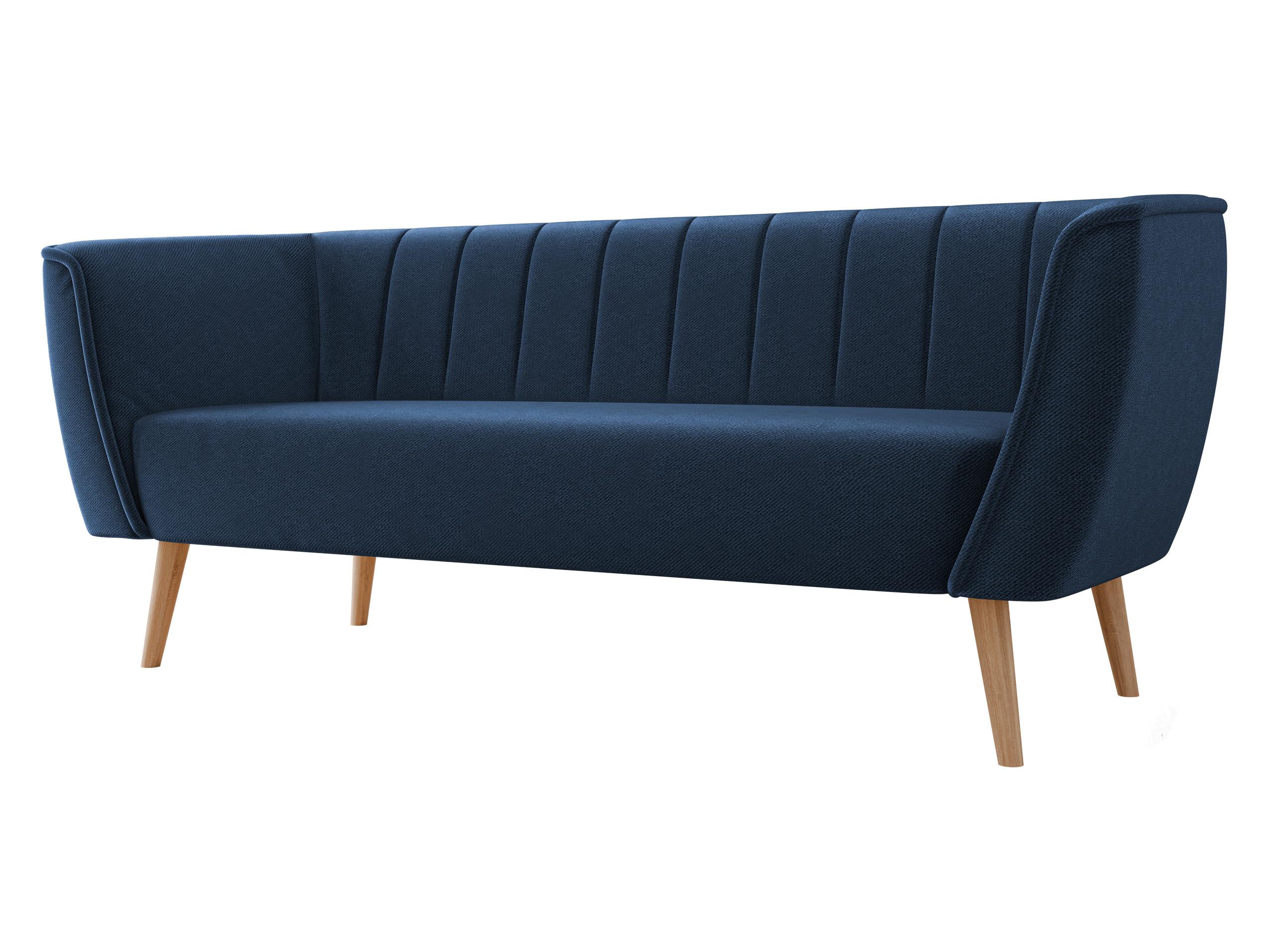 SOFA Pas 3 - Dunkelblau/Naturfarben, Holz/Textil (182/75/74cm) - MIRJAN24