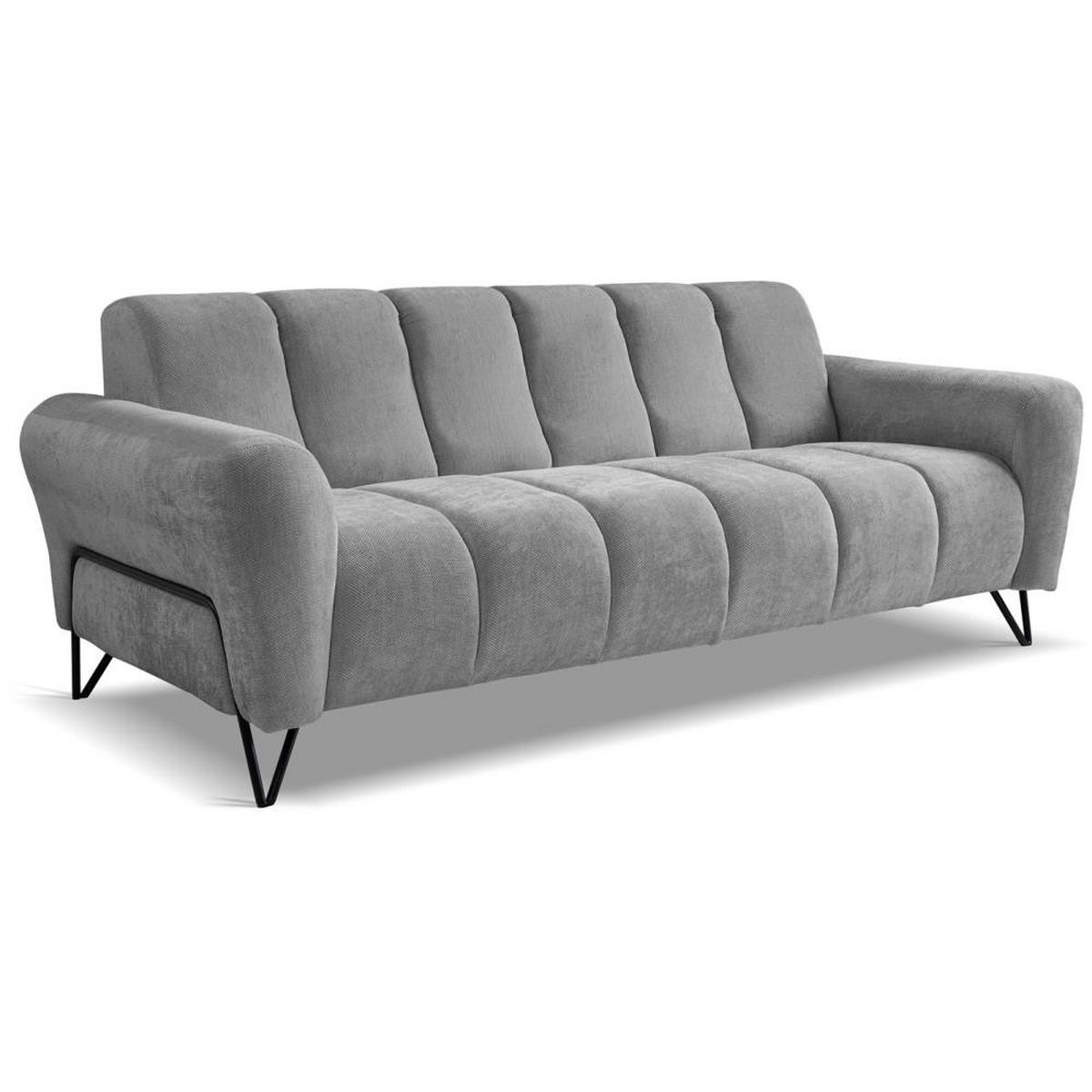 SITZGARNITUR Volare Sofas+Sessel, ohne Schlaffunktion, Grau - Schwarz/Grau, Textil/Metall (220/83/98cm) - Beautysofa