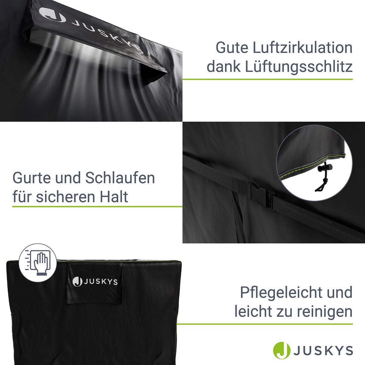 GARTENMÖBELABDECKUNG CoverSafe Pro schwarz - Schwarz, Kunststoff (120/75/118cm) - Juskys
