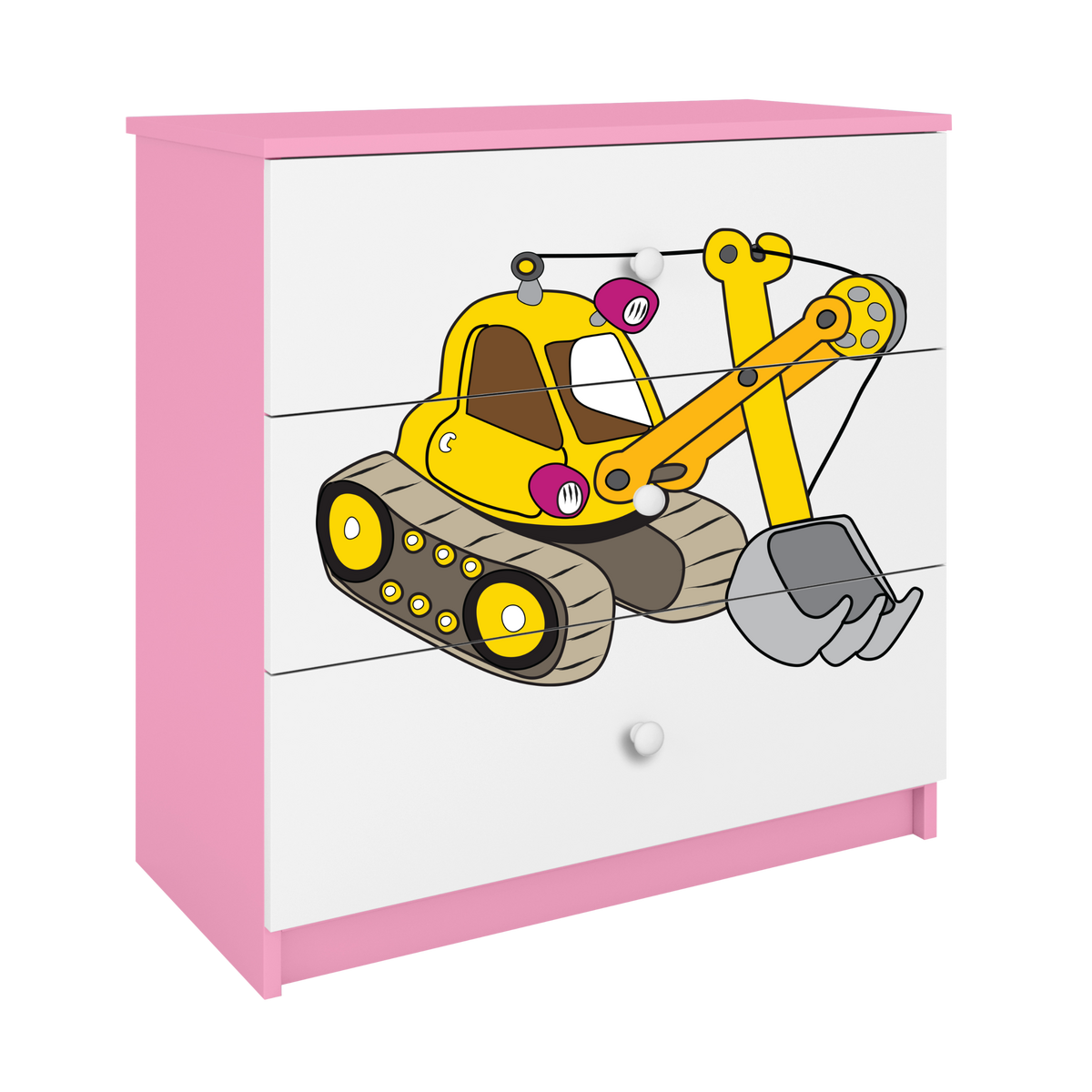 KOMMODE Babydreams Excavator 81/81/41 - Rosa, Holzwerkstoff (81/81/41cm) - RAUMHIRSCH FURNITURE