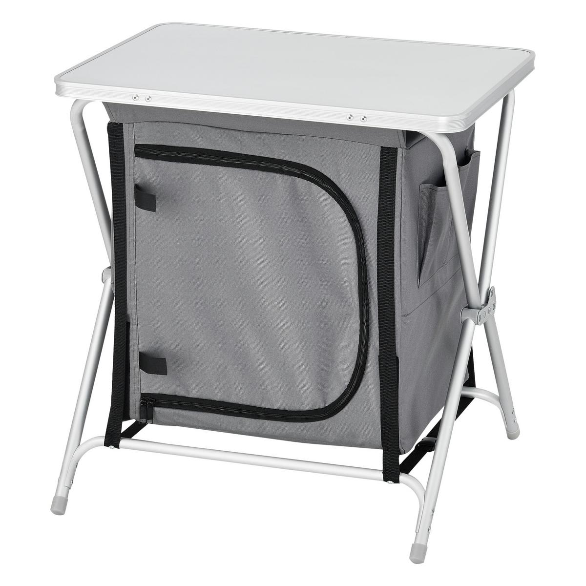 CAMPINGSCHRANK Tullinge - Grau, Textil/Metall (45/60/64cm) - [en.casa]