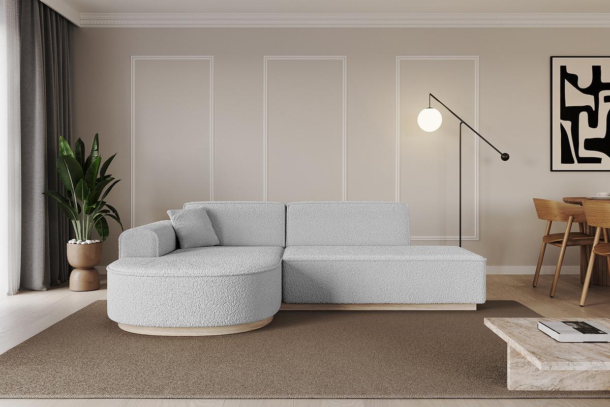 ECKSOFA Ottomane Links ARRIO-L1 - 243x171x83 cm Hellgrau - Hellgrau, Holzwerkstoff/Textil (243/171cm) - ALTDECOR