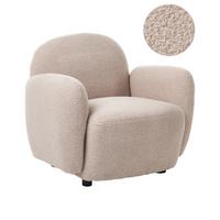 SESSEL Bouclé Beige Jule - Beige/Schwarz, Kunststoff/Textil (89/77/82cm) - Beliani
