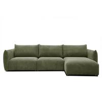 ECKSOFA TAUER 5-Sitzer, olivgrün - Schwarz/Olivgrün, Holzwerkstoff/Kunststoff (294/173cm) - Wozimo
