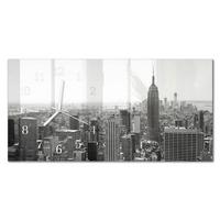 WANDUHR aus Glas 60x30 cm - New York - Schwarz, Glas (60/30/0.4cm) - TULUP