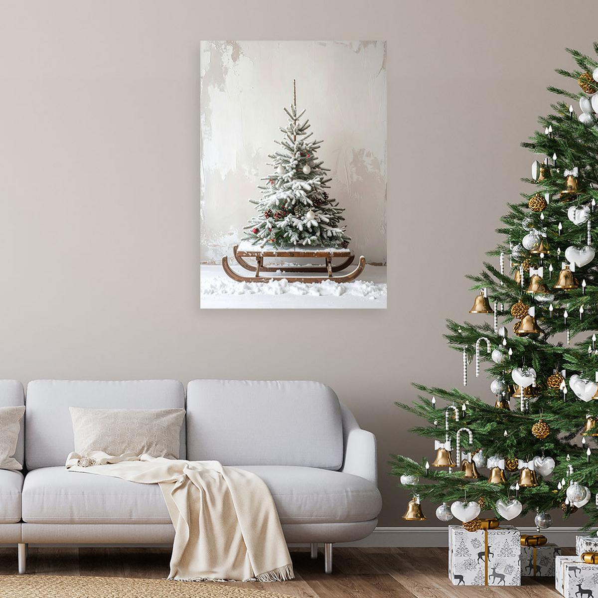 LEINWANDBILD Weihnachten 40x60cm - Grau, Textil (40/60cm) - Feeby