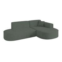 ECKSOFA Ottomane Rechts MARI-L1 - 243x171x79 cm Grün Tissu - Schwarz/Grün, Holzwerkstoff/Kunststoff (171/243cm) - ALTDECOR