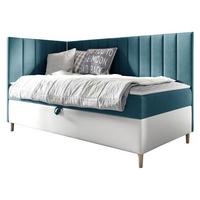 BOXBETT Maja Junior 3, Seite zum Öffnen des Bettkastens: Links - H3 - Türkis/Weiß, Holz (80/200cm) - MIRJAN24