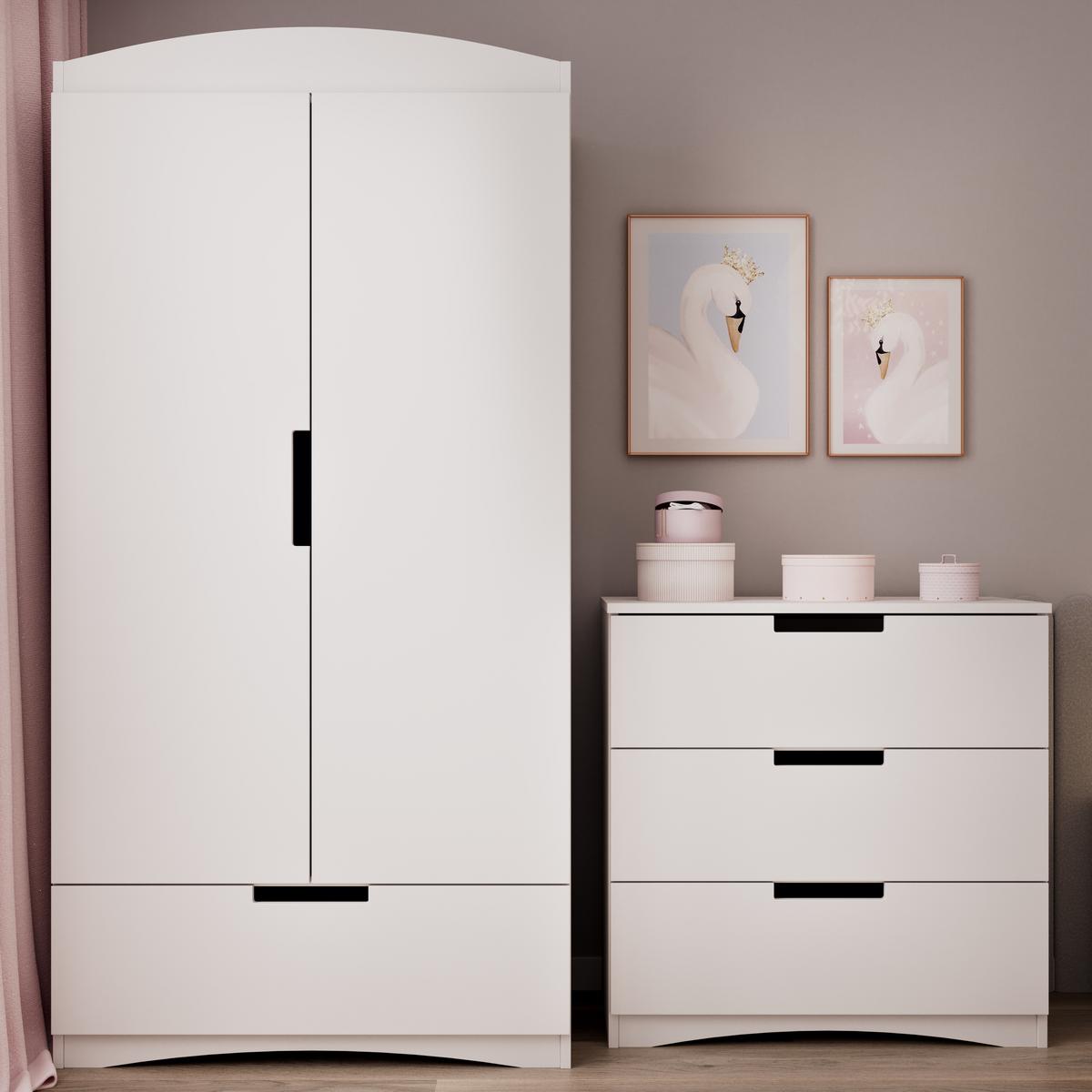 KINDERKLEIDERSCHRANK Classic - Weiß, Holzwerkstoff (36/187/90cm) - RAUMHIRSCH FURNITURE