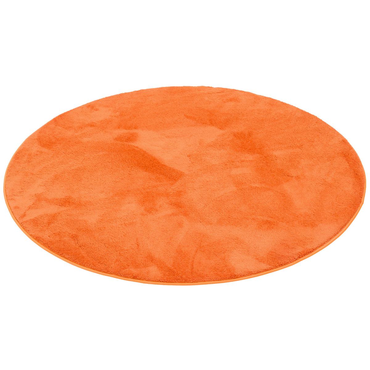 LUXUS SUPER SOFT HOCHFLOR LANGFLOR TEPPICH DELUXE RUND - Orange, Textil (160/160cm) - Snapstyle
