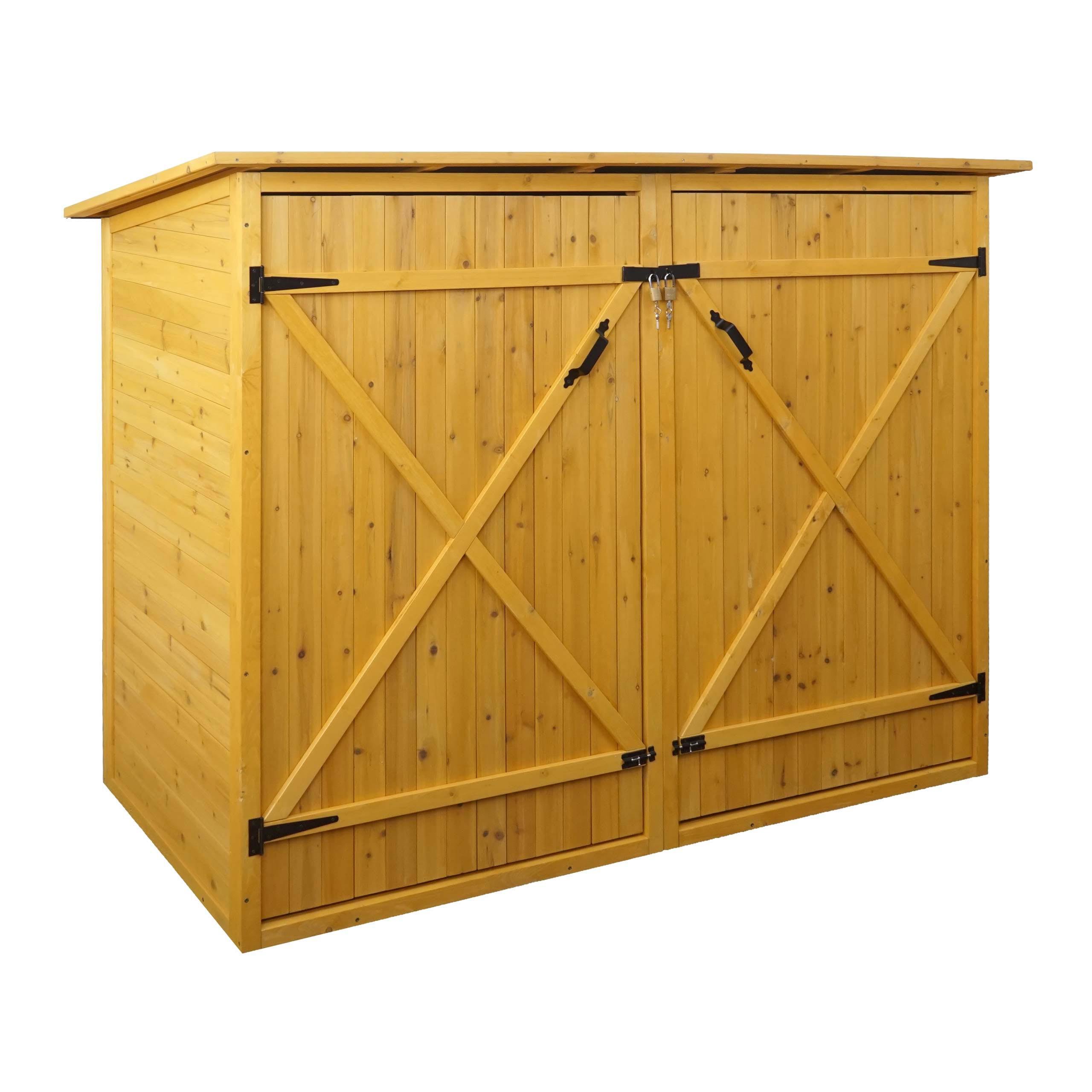 1ER-FAHRRADGARAGE Braun - Braun, Holz (184/152/98cm) - MCW