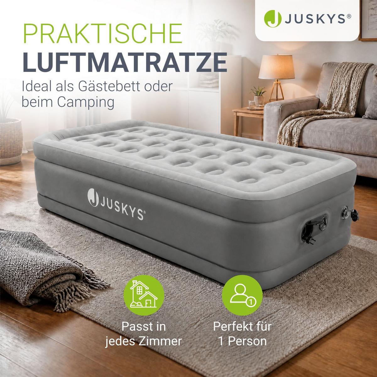 LUFTBETT Sapri M grau / anthrazit inkl. Tragetasche - Grau, Kunststoff (87/185cm) - Juskys