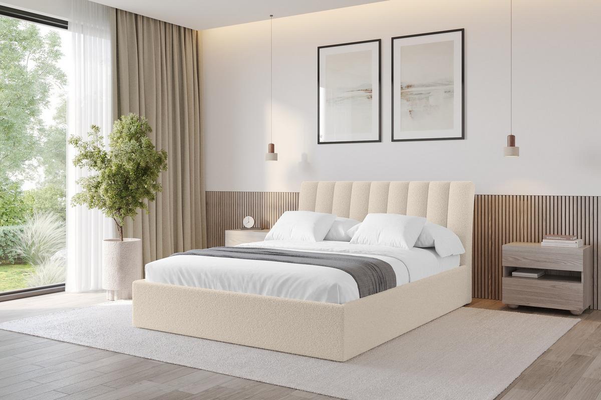 POLSTERBETT mit Bettkasten und Lattenrost, Boxbett ohne Matratze - ILAN 180x200 Dunkelbeige - Cappuccino, Holzwerkstoff/Textil (180/200cm) - ALTDECOR