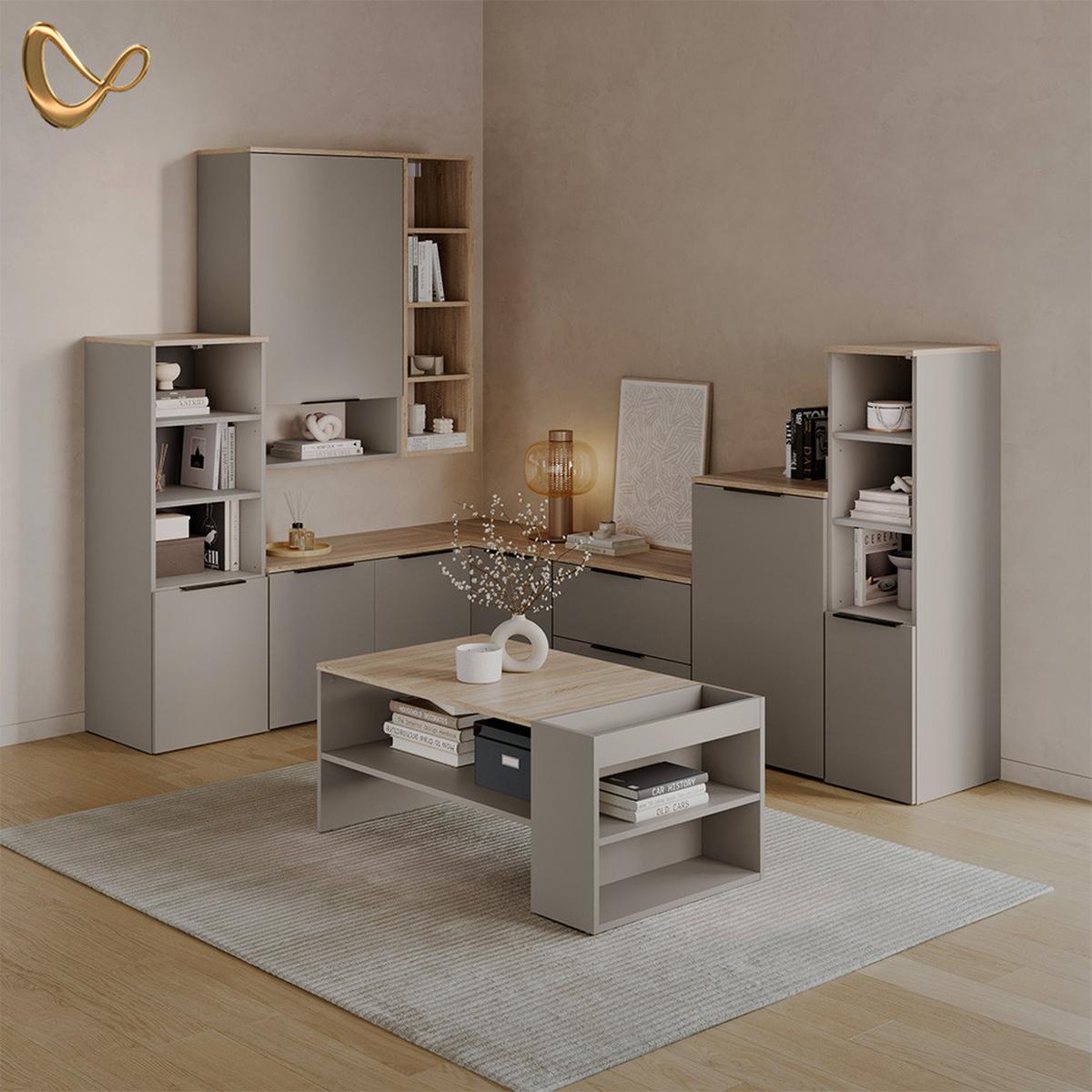 UNIVERSALSCHRANK Piave Greige mit einer Tür - Greige, Holzwerkstoff (40.2/120/40cm) - Livinity®