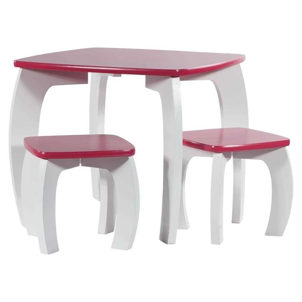 HOCKER und TISCH, 96x48x42cm, 3-tlg. - Rosa, Holzwerkstoff (96/42/48cm) - Wanderlust