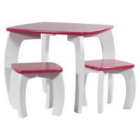 HOCKER und TISCH, 96x48x42cm, 3-tlg. - Rosa, Holzwerkstoff (96/42/48cm) - Wanderlust