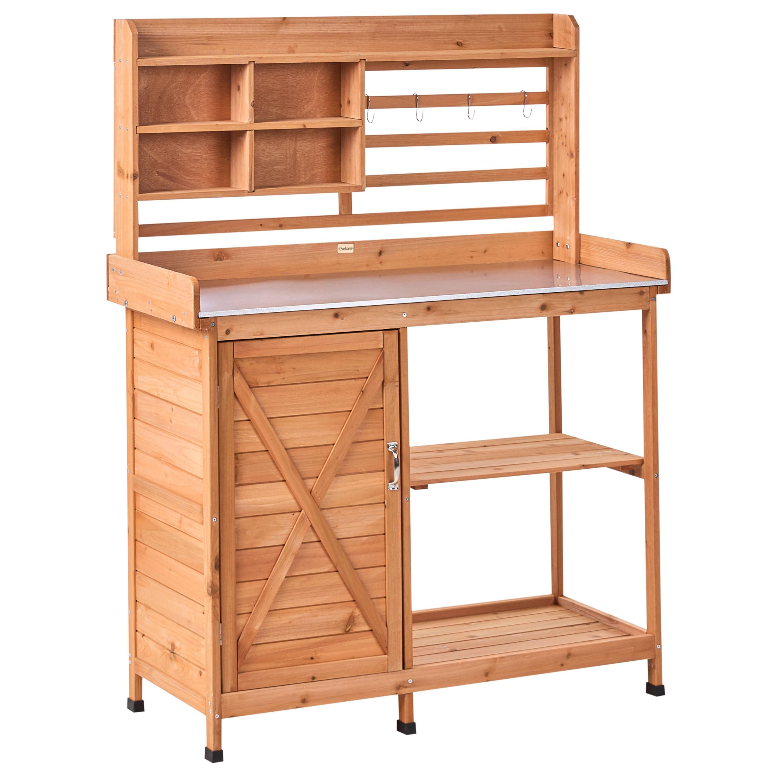 PFLANZTISCH 113/149 cm Tannenholz Hellbraun Meldola - Hellbraun/Braun, Holz - Beliani