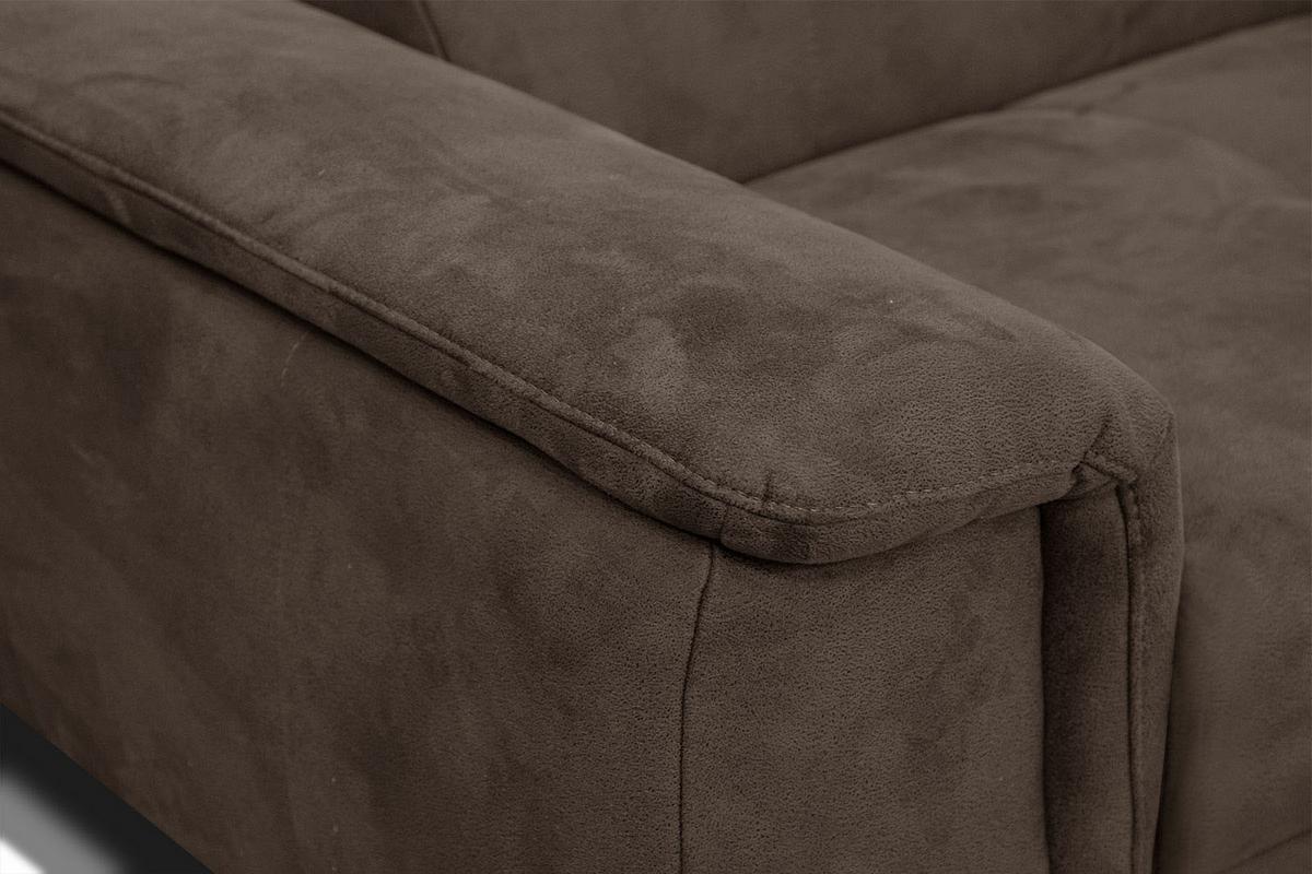 ECKSOFA FIERO 4-Sitzer, dunkelbraun - Dunkelbraun/Schwarz, Holzwerkstoff/Textil (288/170cm) - Wozimo