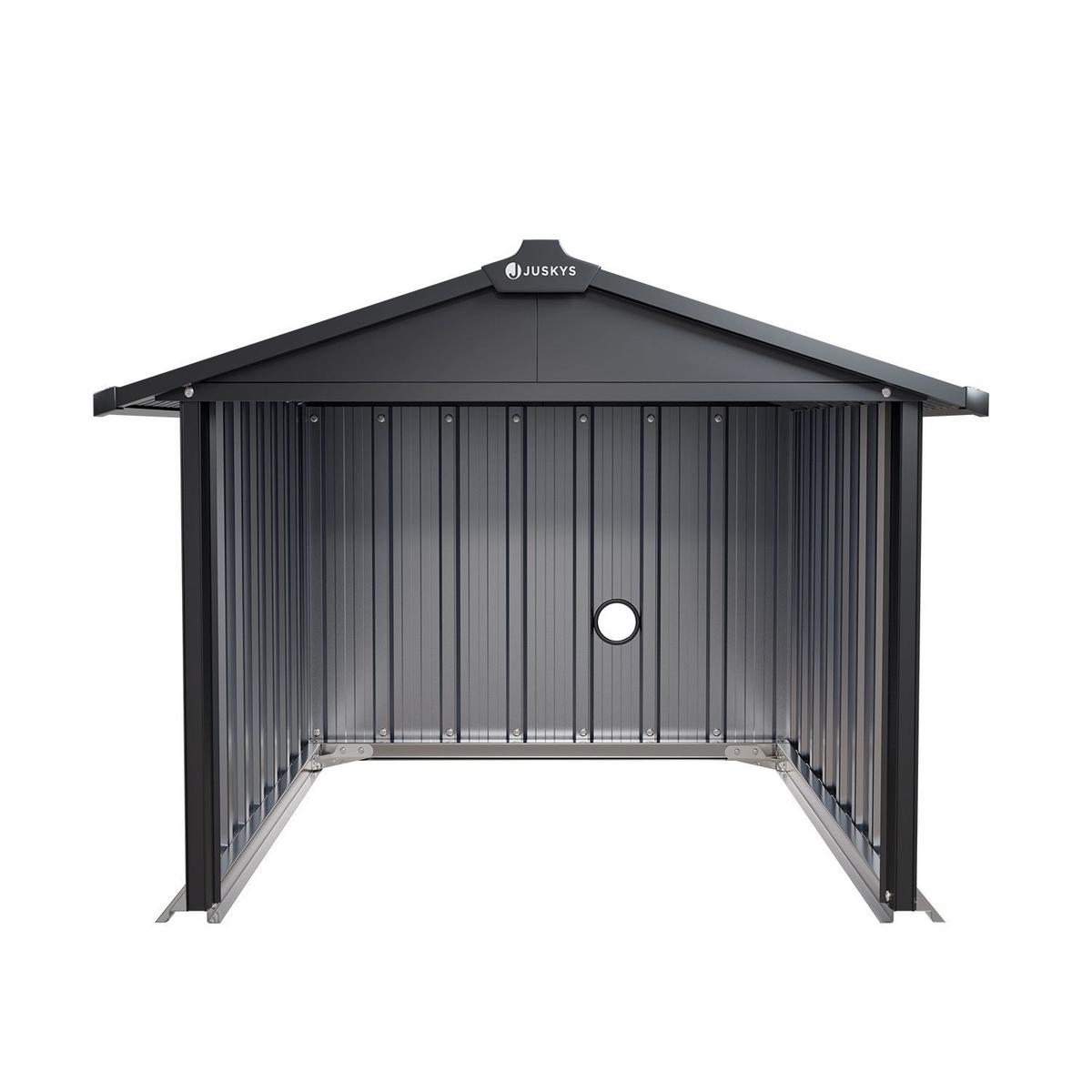 MÄHROBOTER-GARAGE MGMT1 Metall mit Satteldach - Anthrazit, Metall (89/63/98cm) - Juskys