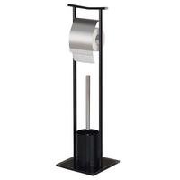 WC GARNITUR ONA - Schwarz, Glas/Metall (19/70/19cm) - IDIMEX