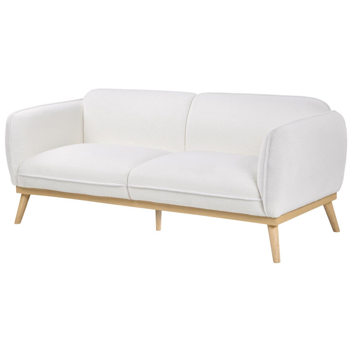 SOFA-SET 5-Sitzer Bouclé Weiß Ljung - Hellbraun/Weiß, Textil (210/82/82cm) - Beliani