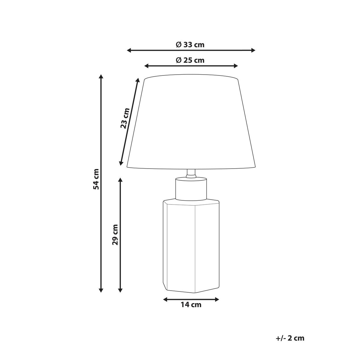 TISCHLAMPE Porzellan Weiß Cavado - Blau/Gelb, Keramik (33/33/54cm) - Beliani