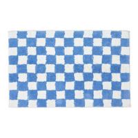 BADEMATTE 50/80 cm Karomuster, Baumwolle - Blau, Textil (50/80cm) - Homescapes