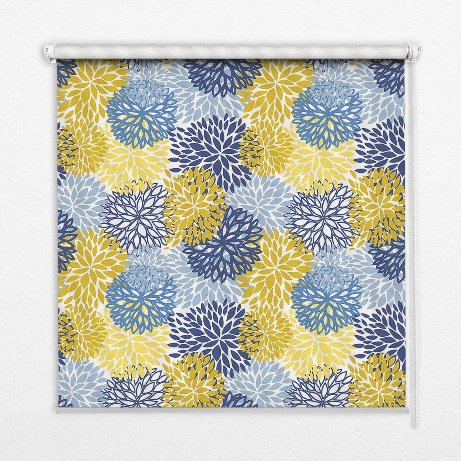 INNENROLLO - Fensterrollo - Rollo - 90x180 cm - Bemalte Pflanzen - Gelb, Kunststoff (90/180/0.5cm) - TULUP