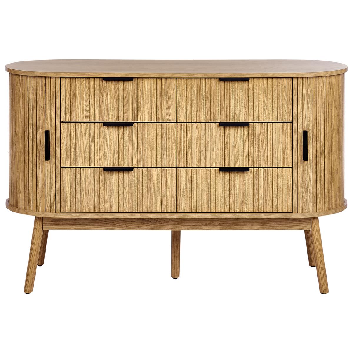 KOMMODE mit 6 Schubladen Braun Selah - Braun, Holzwerkstoff (120/75/40cm) - Beliani
