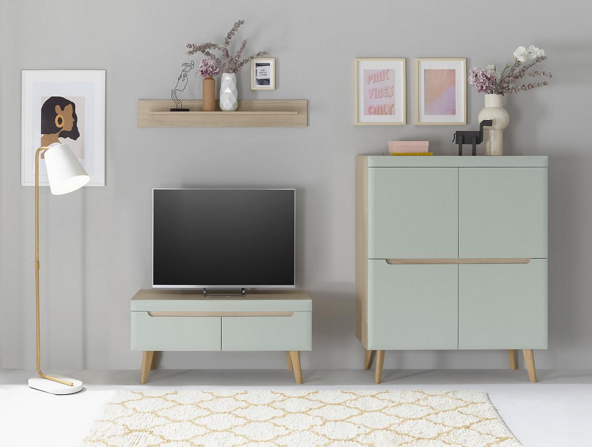 WANDBOARD Eiche, Wandregal 107 cm skandinavisches Design - Eichefarben, Holzwerkstoff (107/19/17cm) - Furn.Design