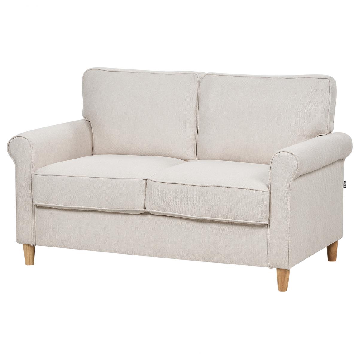 2-SITZER-SOFA Stoff helles Beige Ronneby - Hellbraun/Beige, Textil (140/88/78cm) - Beliani