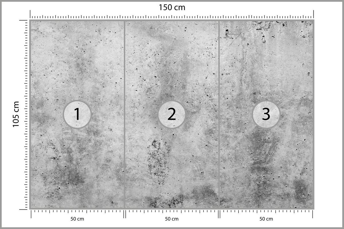FOTOTAPETE Grauer Minimalistischer Beton Industrial Modern Loft 150x105 - Grau, Papier (150/105cm) - Muralo