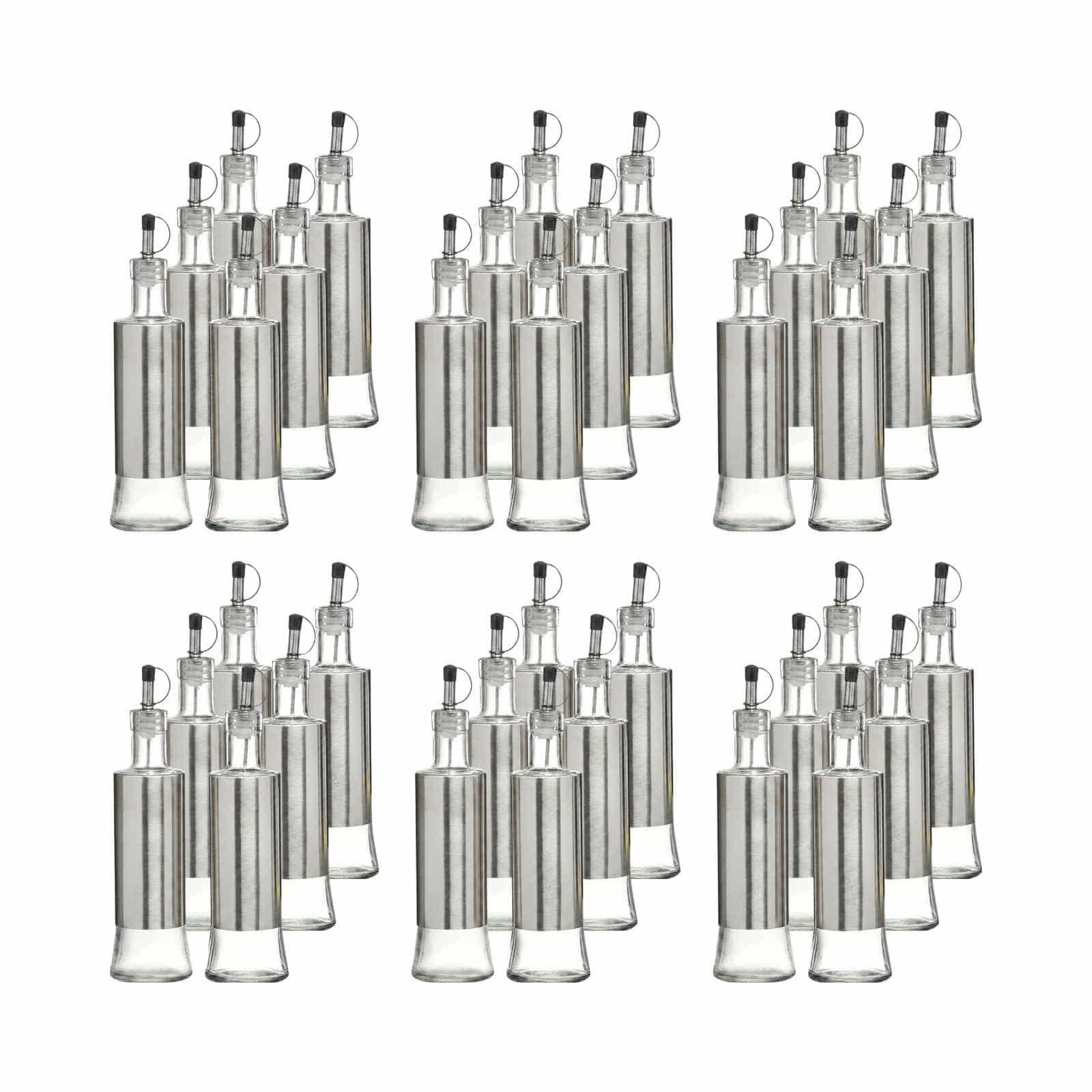 ESSIG & ÖL FLASCHEN Basic transparent-silber 320 ml 36-tlg. - Transparent/Silberfarben, Glas/Metall (7/26/14cm) - Ritzenhoff Breker