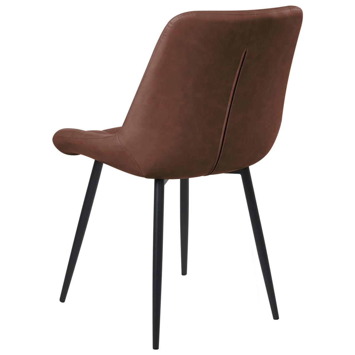 ESSZIMMERSTUHL 2er-Set Kunstleder Braun Melrose - Braun, Kunststoff (51/85/58cm) - Beliani