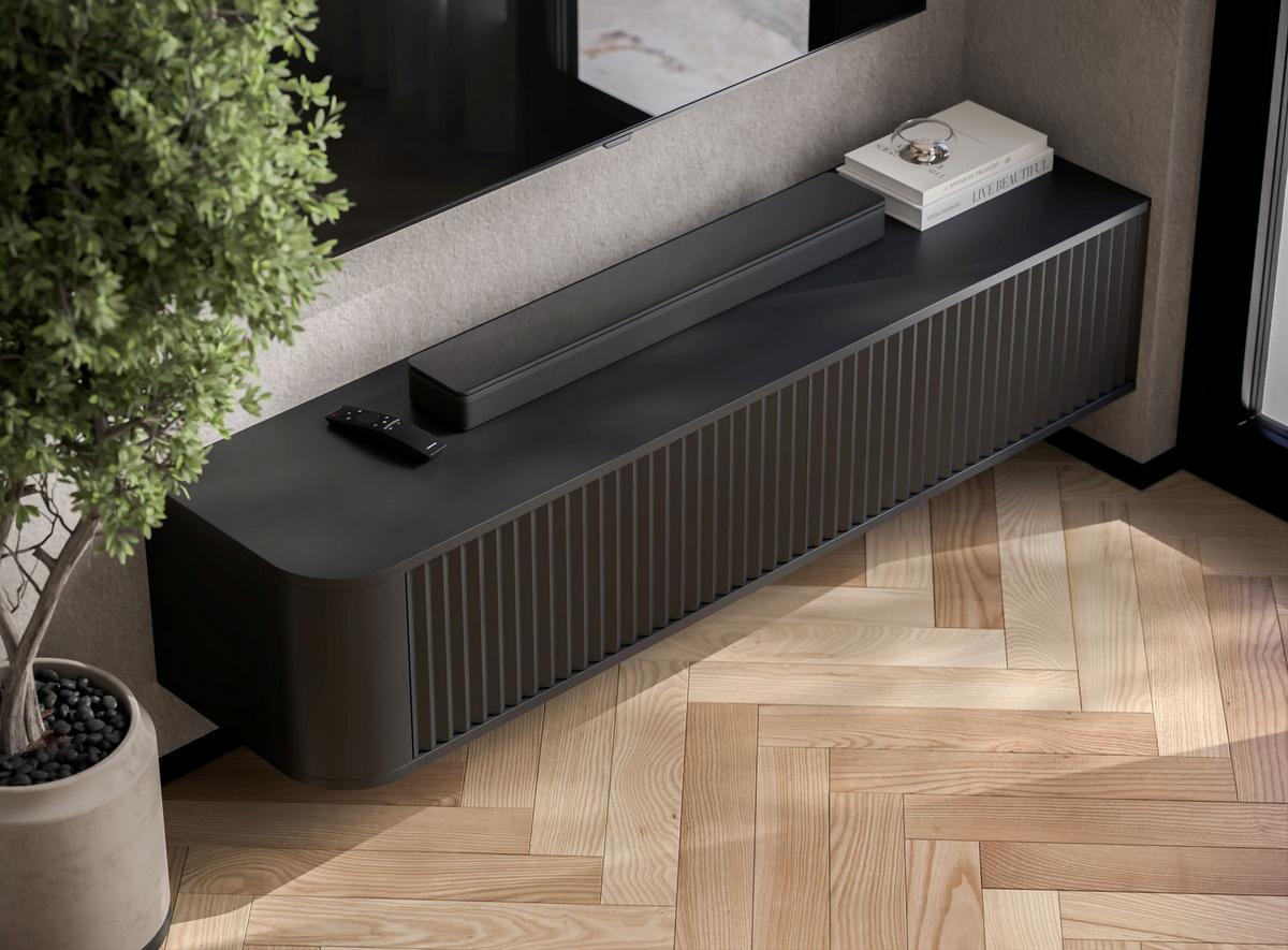 TV-LOWBOARD Aurora Weiß matt 140 cm mit niedrigen Füße - Weiß, Holzwerkstoff (140/31/35cm) - Meble Lindner