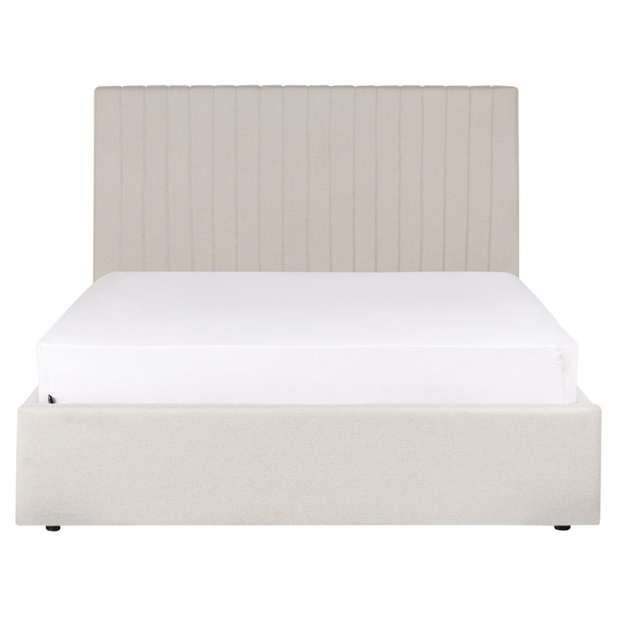 BETT mit Stauraum 140/200 cm Stoff Hellbeige Vion - Beige, Textil (140/200cm) - Beliani