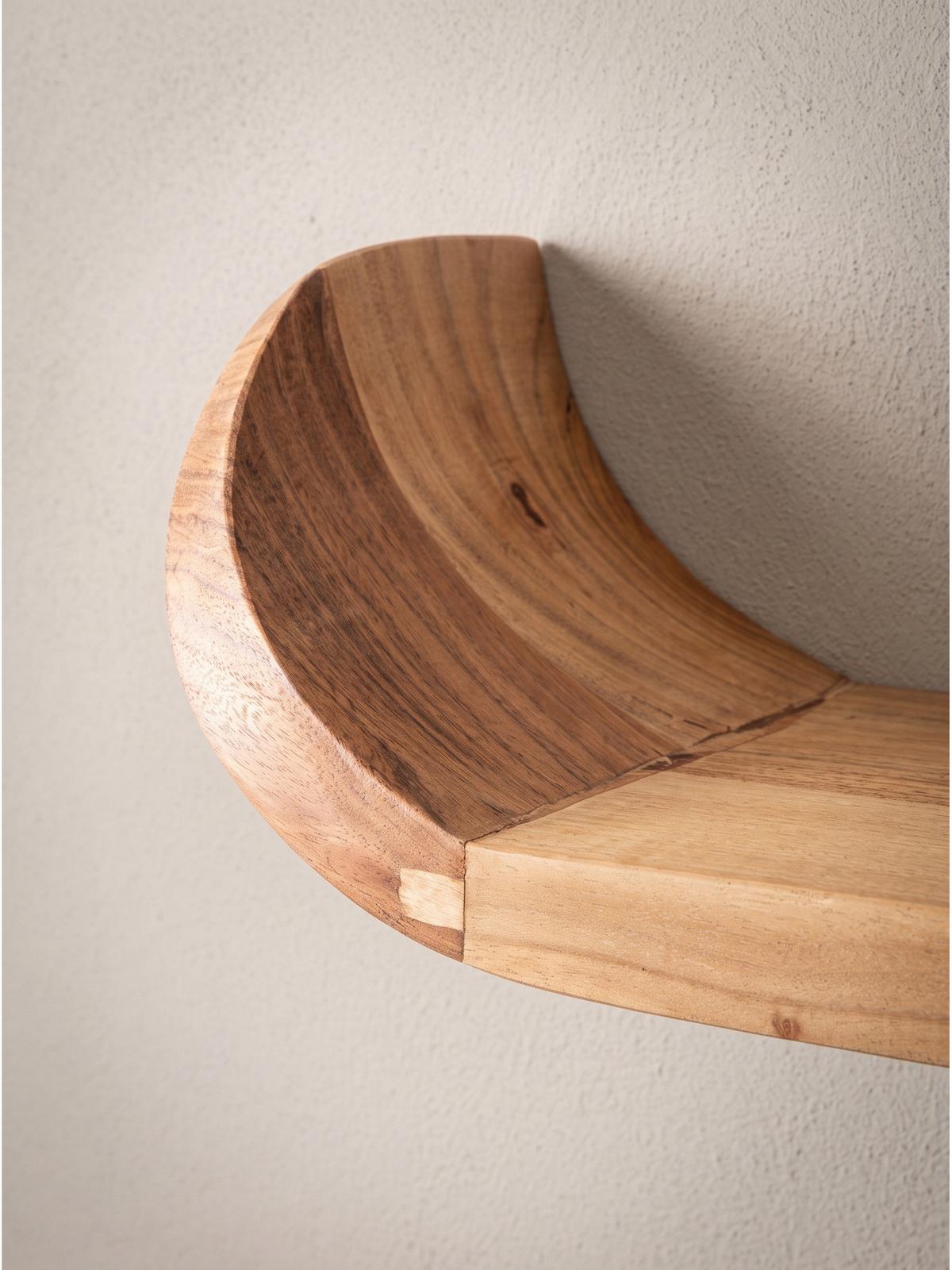 WANDREGAL ARBOGA, Mango Massivholz, handgefertigt, 120 x 20 x 36 cm - Braun, Holz (120/36/20cm) - KADIMA DESIGN