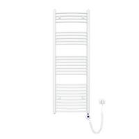 HANDTUCHHEIZKÖRPER elektrisch gebogen Weiß 140/50/5,6 cm - Weiß, Metall (50/140/5.2cm) - EMKE