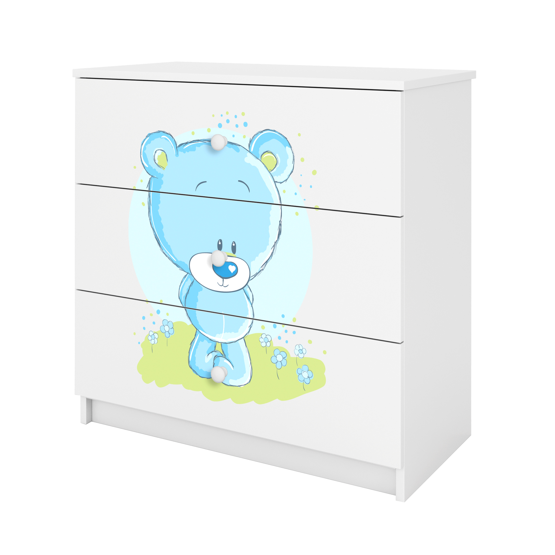 KOMMODE Babydreams Blaubär 81/81/41 - Weiß, Holzwerkstoff (81/81/41cm) - RAUMHIRSCH FURNITURE