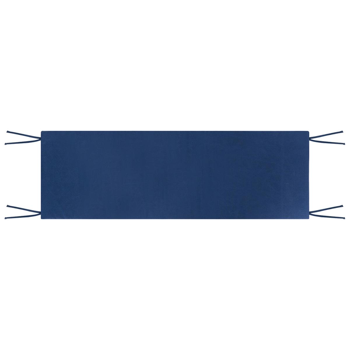 GARTENBANK mit Auflage 160 cm mit Stauraum Akazienholz Blau Sovana - Blau/Braun, Holz (160/91/60cm) - Beliani