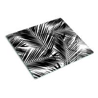 GLASPLATTE 60x52 cm Palmblätter - Schwarz, Glas (60/0.4/52cm) - TULUP