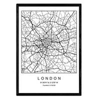 POSTER London Nordic Style A3 Schwarzer Rahmen - Schwarz, Papier (29.7/5/42cm) - Nacnic