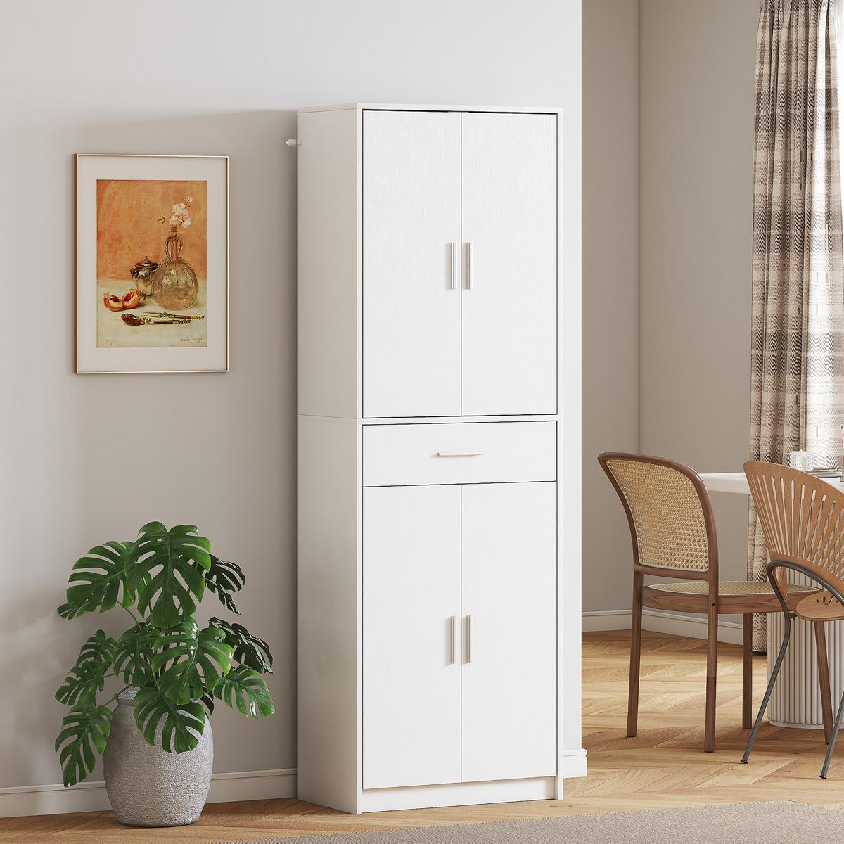 KÜCHENSCHRANK Spanplatte MDF Weiß - Weiß, Holz (35/180/60cm) - HOMCOM