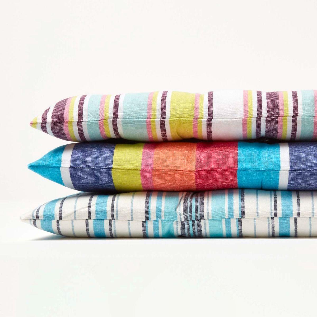 BANKAUFLAGE Osaka, 3-Sitzer bunt gestreift - Grün, Textil (143/48/5cm) - Homescapes