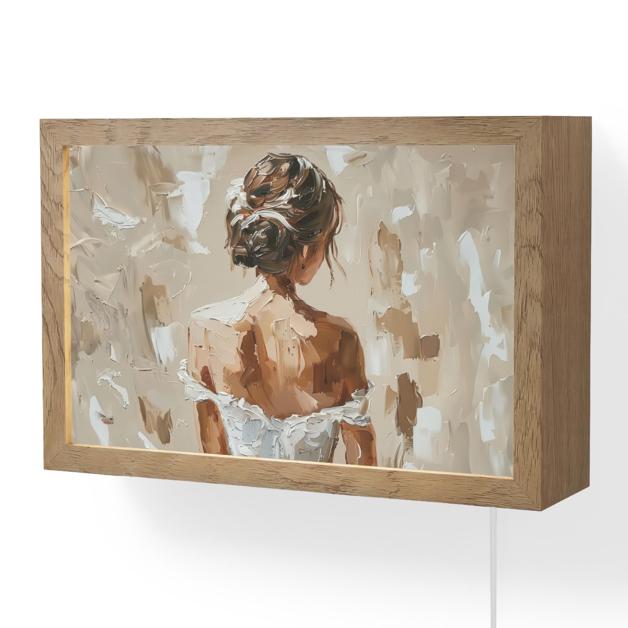 WANDLEUCHTE Frau - Farbe - Abstrakt - Beige - Modern 30x20 cm - Hellbraun, Holzwerkstoff (30/20/8cm) - OnlyWow