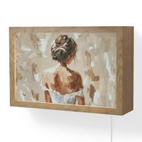 WANDLEUCHTE Frau - Farbe - Abstrakt - Beige - Modern 30x20 cm - Hellbraun, Holzwerkstoff (30/20/8cm) - OnlyWow