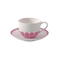 CAPPUCCINOTASSE MIT UNTERTASSE Fleur Couleur Cassis 300 ml - Pink, Keramik (0.3L) - Villeroy & Boch