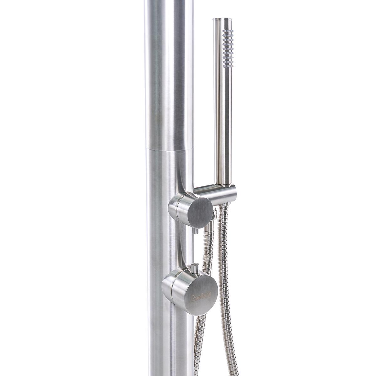 FREISTEHENDE Gartendusche Silber Marudi - Silberfarben, Metall (57/230/17cm) - Beliani